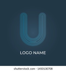 Letter "U" logo isolated. Alphabet vector