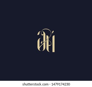 letter A U logo. luxury lettr AU logo design element.