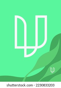 Letter U logo mark in a simple, organic monoline style, for your initials, ornaments, design elements.