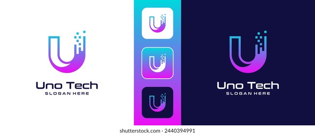 Letter U logo with modern concept vector for technology, internet, energy, etc