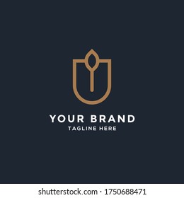 carta u logotipo diseño moderno