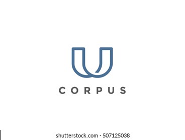 Letter U Logo Monogram design vector template Linear style.
Corporate Business Luxury Fashion Logotype concept symbol.