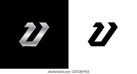 Letter U Logo, U Monogram, Initial U Logo, U Logo, silver