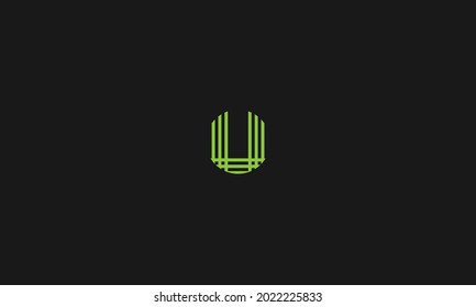 LETTER U Logo monogram with negative space style design template
