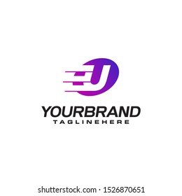 letter U logo with Motion Speed Line Template Element