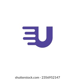 Letter U logo with moving effect