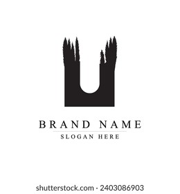 Letter U logo Nature concept, Initials icon natural design Stock Vector	
