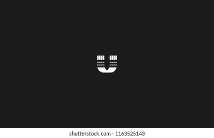 letter u logo with negative space effect for illustration or logo design use