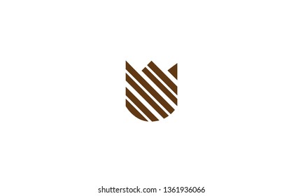 LETTER U LOGO WITH NEGATIVE SPACE EFFECT FOR LOGO DESIGN OR ILLUSTRATION USE