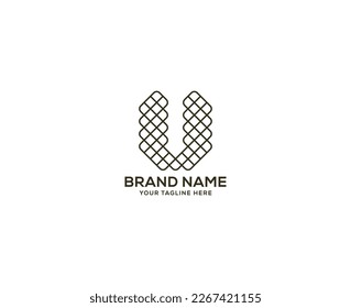 Letter U logo smooth waves pattern, clean and classic. Easy to use and edit.