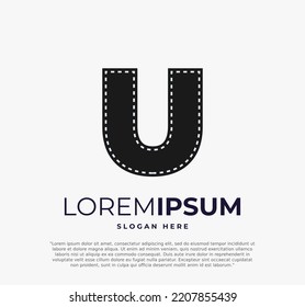 letter U logo for strip film vector illustration and white background