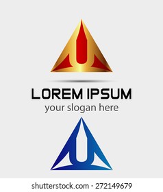 Letter U logo symbol design template elements
