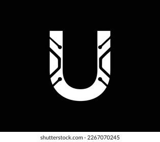 Letter U logo, Technology and digital, U monogram logo