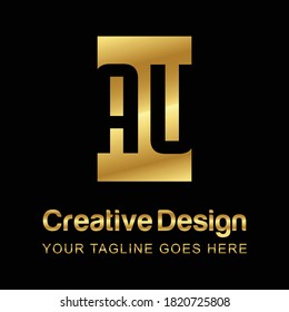 Letter A and U Logo Template Design Vector Illustration