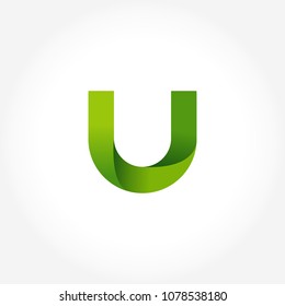 letter U logo template in gradients style. letter U logo template in green color