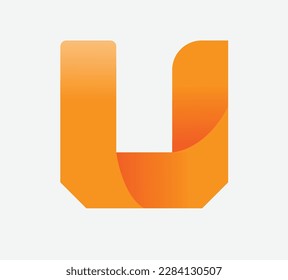 plantilla de logotipo de letra U con estilo de degradado.
