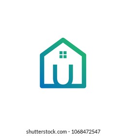 letter u logo template for real estate
