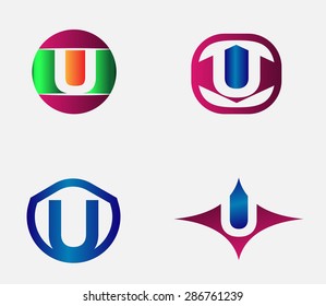 Letter U Logo vector alphabet design element template 