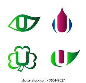 Letter U Logo vector alphabet design element template
