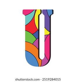 Letter U logo vector art. Abstract colorful letter "U" design vector. Vibrant and artistic letter "U" illustration with bright, bold colors in a modern, geometric style. Letter U Icon Design Vector.