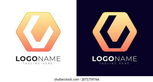 Plantilla de diseño vectorial de logotipo Carta u. Icono del logotipo de letra u moderna con forma de geometría colorida.
