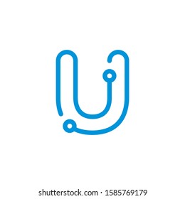 
Letter U Logo Vector, Digital Technology Logo Vector 001