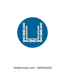 Letter U logo, vector illustration of modern icon bike chains