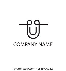 letter u logo vector illustration simple line design