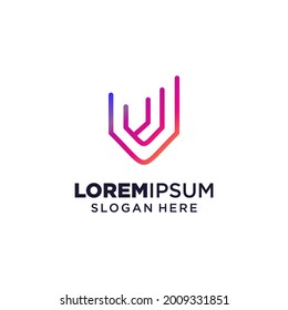 Letter U logo vector illustration, Design inspiration. Colorful icons