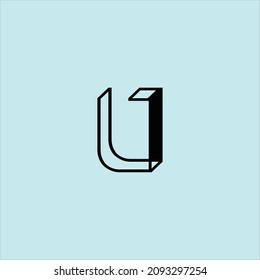 letter u logo vector template architecture