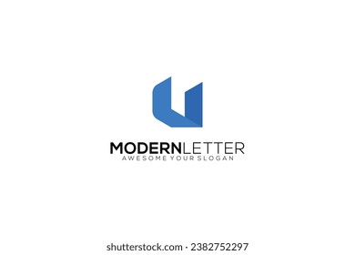 letter u logo vector template logo design