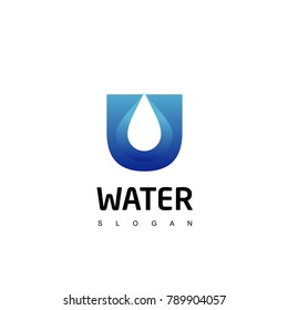 Letter U Logo, Water Logo 