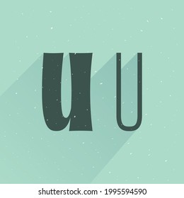 Letter U Logo für Ihre lustigen und glücklichen Design-Projekte. Die Grundidee dieser Schrift ist ein gerissener Ersatz von schweren Groß- und Kleinbuchstaben-Symbolen.