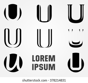 Letter U logo.Alphabet logo design.Logotype vector illustration.