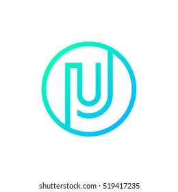 Letter U logo,Circle shape symbol,Digital,Technology,Media