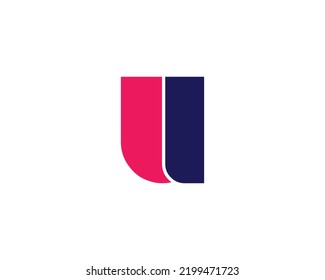 Letter U logotype. Colorful overlay vector icon logo
