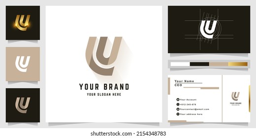 Letter U or LU monogram logo with business card design