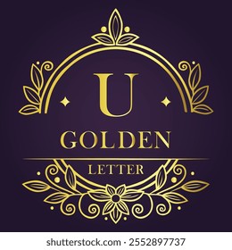 Design do conceito do logotipo da marca de luxo Letter U

