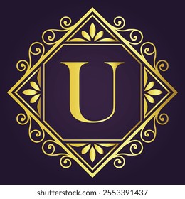 Letter U luxury brand logo concept design
