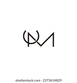 Letra U y M símbolo geométrico simple vector de logotipo