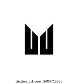 Letter U, letter M geometric symbol simple logo vector
