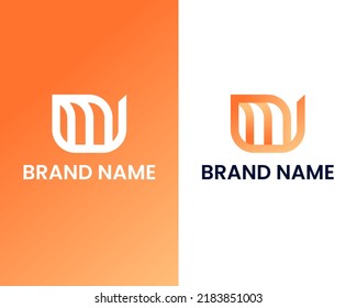 letter u and m modern logo design template