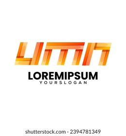 letter u m n colorful icon logo design 