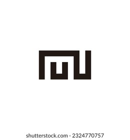 Letter u, m and N square geometric symbol simple logo vector