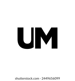 Letter U and M, UM logo design template. Minimal monogram initial based logotype.