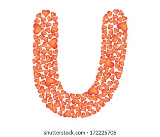 letter u made of valentines