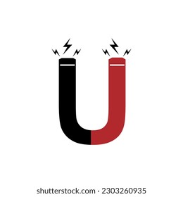 Letter U magnet vector logo design