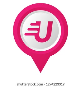 letter U and map pin. logo concept. Designed for your web site design, logo, app, UI