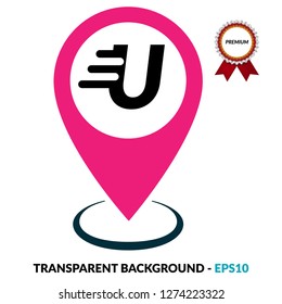 letter U and map pin. logo concept. Designed for your web site design, logo, app, UI
