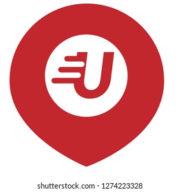 letter U and map pin. logo concept. Designed for your web site design, logo, app, UI